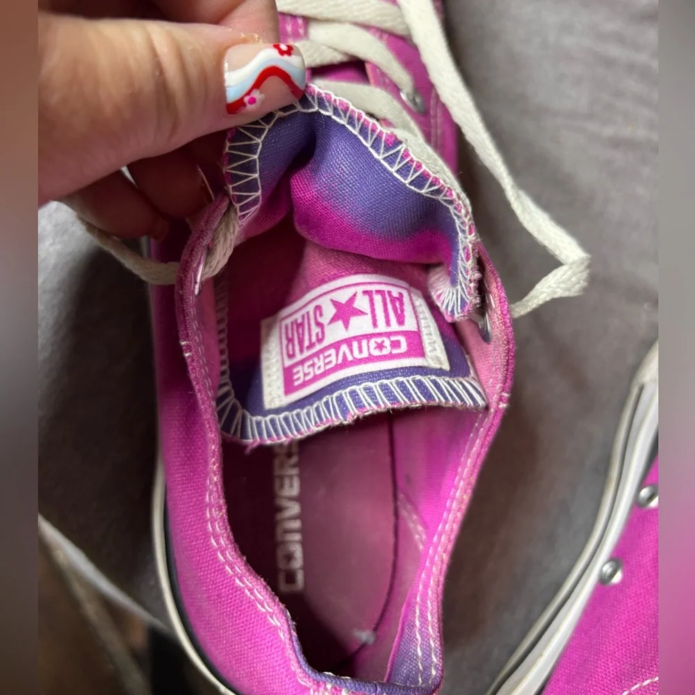 Converse All Star Kids Sneakers in Pink/Purple Size 3 Colorful School Casual